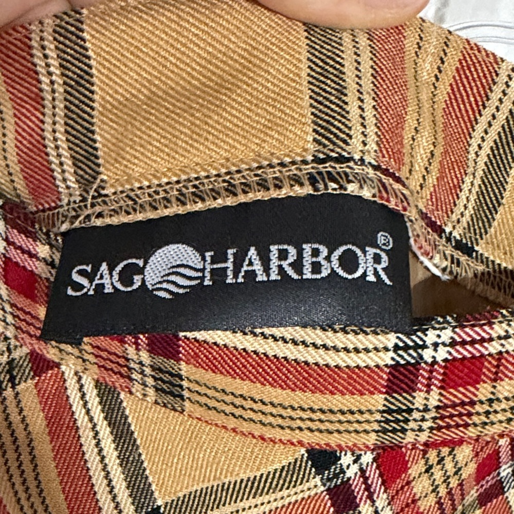 Sag Harbor Red and Tan Plaid Skirt - Picture 2 of 3